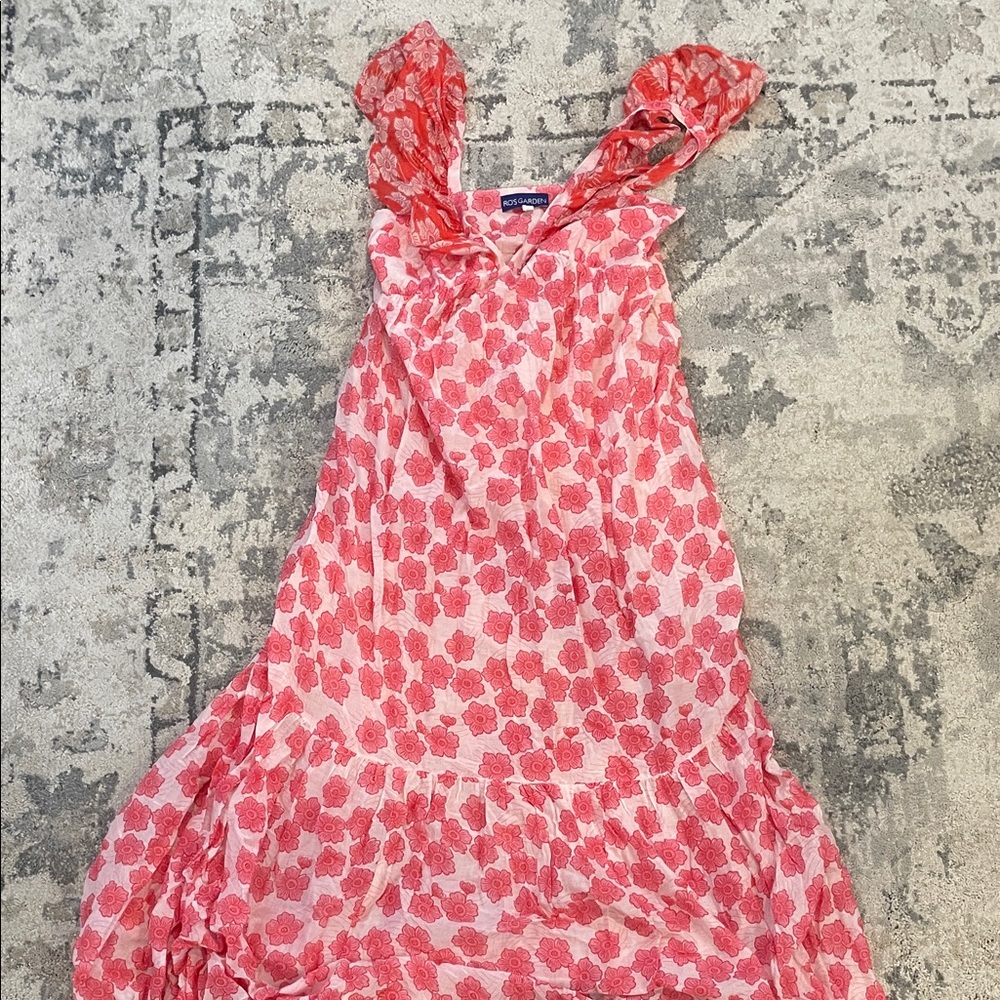 NWT Ro’s Garden Floral Pink Maxi Dress